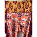 Free People Womens Yoga Leggings With Wild Floral & Geometric Prints Ruched Ankl Orange Size M Photo 1