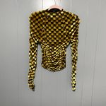 Urban Outfitters  Natalia Velvet Mock Neck Burnout Dice Long Sleeve Top M Photo 1