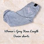 Women’s Gray Knee Length Denim Shorts Size 27 Photo 1