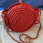 NWT Chic Red Woven Crossbody Bag Photo 4