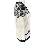 Talbots cream and black 3/4 sleeve full zip up sweater women's size small Photo 2