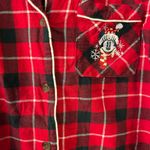Disney Red/black flannel night shirt Mickey Mouse Santa size XL 100% cotton Photo 9