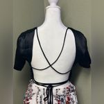 ZARA black open tie back crop top Photo 2