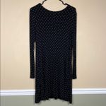 Old Navy  Women’s Polka Dot Black White Knit Comfy Long Sleeve Dress Photo 3