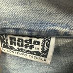 Y2K Nada Nuff Contempo Patch Zip Up Long Sleeve Jean Shirt Jacket Medium Blue Photo 7