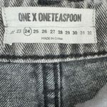 One Teaspoon Bonita High Waist Gray Raw Hem Shorts Size 24 Photo 3