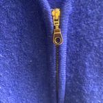 Requirements  Blue Snowflake Cut Out 100% Wool Zip Up Sleeveless Vest Size Small Photo 2