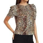 Generation Love  Julia Cheetah Leopard Print Puff Sleeve Velvet Top Size XS Photo 0