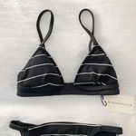 Solid & Striped Morgan Bikini Set in Black Pinstripe Rib NWT Photo 7
