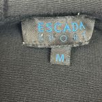 ESCADA SPORT womans size Medium Black hoodie full zip track jacket ruffle trim Photo 5