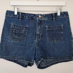 Old Navy Y2K Blue Jeans Mid Rise Denim Shorts 100% Cotton Utility Pockets 6/8 Photo 0