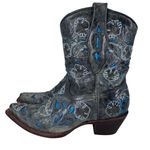 Corral  Snip Toe Boots Blue Gray Inlay Cowboy Angel Wing & Dove‎ Size 6.5M Photo 5