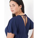 Lane Bryant  NWT Women's Flutter-Sleeve Surplice-Back Romper Blue Size 14/16 Photo 2