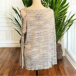 Michael Stars Black Marbled One-Shoulder Tunic Sweater - Size L - Linen Blend Photo 3