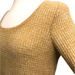Anthropologie Saturday Sunday Wendy Waffle Knit Ruffle Trim Thermal in Mustard Photo 3