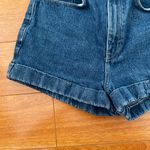 American Apparel Dark Blue Denim High Waisted Shorts Photo 2