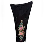 Johnny Was Chandra Bike Short Bermuda Floral Embroidery Black Knit XS J66720-2 Photo 5