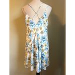 J.O.A. Floral Mini Slip Dress Blue White  Spaghetti Straps M boo Flowy y2k fairy Photo 3