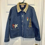 Don’t Mess With‎ Texas Quilted Denim Jacket Size XL Embroidered Christmas Tree Blue Photo 0
