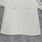 We Wore What  Corduroy Snap Button Down Shirt Shacket Oversized in Ivory M/L Photo 5