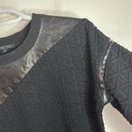 Ohne Titel Black Crew neck geometric quilt leather detail sweatshirt size S Photo 3