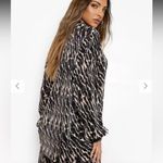 Boohoo Leopard Print Plisse Relaxed Fit Shirt Photo 1