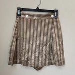 Vintage Judy Knapp California Womens Sz 3 Silky Striped Wrap Skort Bronze Black Gold Photo 0