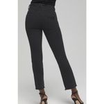 Good American Jeans Womens Size 4 27 Black Good Straight Ripped Fray Hem Crop Photo 1
