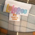 LuLaRoe  Women's Size XS Maria Maxi Dress Tan Gray Orange White Plaid Pattern Photo 7