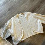 Sunday Best Aritizia | Merino Wool Cream Ribbed Crop Cardigan Size L Photo 4