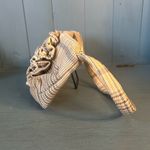 LAURA MADRIGANO WOOL PURSE, Cream/Brown/Grey Plaid Print With Floral Accent Photo 1