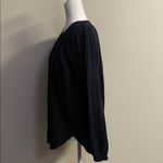 Quince  Black Crinkle Cotton Blouse | Long Sleeve | Size M Photo 4