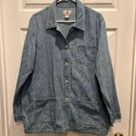 Maurice's Vtg  Women’s Large Denim Button Front Long Shirt Chore Jacket‎ Pockets Photo 0