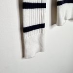 Ralph Lauren Lauren  Big Button High Neck Striped Pullover Sweater Small White Photo 3