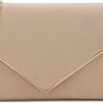 Suede Clutch Bag Elegant Metal Binding Evening Purse for Wedding/Prom/Black-Tie Events Photo 0