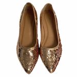 Yoki Sz 6  Urban 378 Rose Gold Sequins Flat Ballet Pointed Shoes Photo 3
