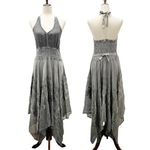 NWT Himalayan Arts Wear Boho Embroidered Gray Halter Maxi Dress Size Medium NEW Photo 10