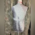 Attention Gray Polka Dot Plunge Tank Top Blouse Photo 3