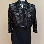 R & M Richards R & M Richard’s Black Scalloped Sequin Lace Bolero Light Summer Jacket S… Photo 1