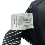 Calvin Klein Size M Tie Strap Swimsuit Top Black White Palm Leaf Print Beachwear Photo 2