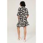 Diane Von Furstenberg  Beata Black Floral Print A-Line Short Sleeve Mini Dress XS Photo 3