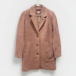 Garnet Hill NEW  Pleat-Back Sadie Wool Blend Coat Pink Midi Overcoat Oversized XS Photo 1