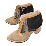 Pilcro Anthropologie And The Letterpress Tan Lace Up Chunky Heel Suede Boots 6 Photo 0