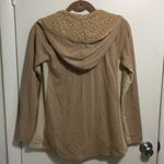 LOGO By Lori Goldstein LOGO Lounge Zip Front Hoodie Lace Trim Beige Cream Size XXS Photo 7