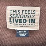 American Eagle Aerie Seriously Lived In Oversized Baggy Sweatshirt Brown Paisley Crew Neck Med Photo 5