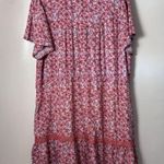 Knox Rose  Dress Boho Red Floral Short Tassel Ditsy Western Prairie Trave… Photo 2
