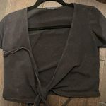 Brandy Melville NWOT  black Rae tie front wrap top os Photo 0