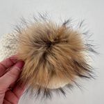 Linda Richards NEW YORK Cream Knit Ear Warmer Headband Genuine Fur Pom Poms Brown Photo 9