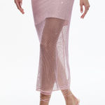 Alice + Olivia Maeve Crystal-Embellished Midi Skirt pink size 12 Photo 0