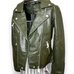 BLANK NYC | Forest Green City Jungle Vegan Leather Moto Jacket Size XS Photo 10